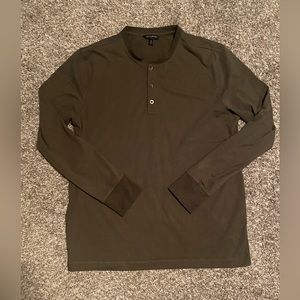Banana Republic Long Sleeve Henley Shirt Men's M Green